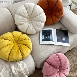 Cushion/Decorative Pillow 45/40cm round bag tatami mat pumpkin velvet pleated floor soft seat cushion throwing toys living room sofa sofa decoration Y240401