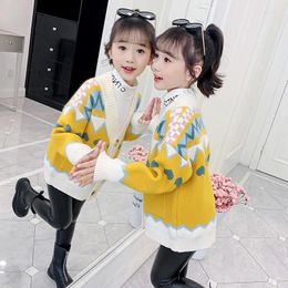 Jackets 2024 Korean Spring Autumn Children Toddler Coat Outerwear Girl Fall Jacket Lementary Knitted Sweater Tops