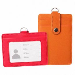 pu Leather Bank Credit Card Holder Stuff Name ID Badge Holder Work Card Case Card Cover 3 Slots Wallet Protector Cardholder z4TE#