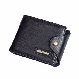 new Men's Small Wallet Vintage Multifuncti Purse with Coin Pocket Mini Brand Male PU Leather Card Mey Bag Billetera Hombre R3Oj#