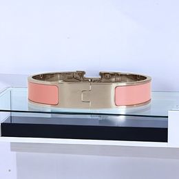 Designer Plated Stainless Steel Sier Gold Colorful Party Couple Gift Cuff Bracelet Women Men High Quality Jewelry