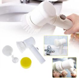 Frame 5in1 Handheld Bathtub Brush Kitchen Bathroom Sink Cleaning Tool 3 Brush Head Efficient Cleaning Toilet Tub Electric Brush