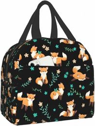 fox Lunch Bag for Women Men Insulated Lunch Box Wable Lunch Ctainer Cooler Tote Bag Reusable Box for Work Picnic h7Dp#