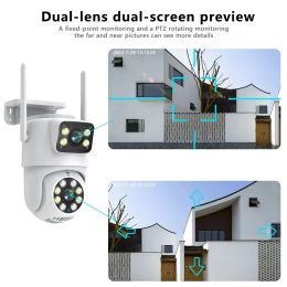 4K 4MP Dual Lens PTZ WIFI Camera Full HD Dual Screen Ai Human Auto Tracking Outdoor Security Video Surveillance Camera Tuya