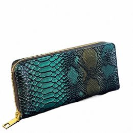 female Coin Purse Crocodile Leather Lg Women Wallet Serpentine Design Phe Purses for Ladies Cardholder Clutch Mey Bag Sac u8qz#