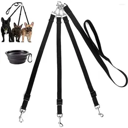 Dog Collars 3 Way Leash With A Collapsible Travel Bowl Nylon Adjustable In 1 Multiple Pet Cat Puppy Soft Padded Handle