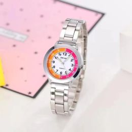 Cute quartz watch boys and girls boy alloy steel strap student battery watch Coloured sphere numbers birthday gift