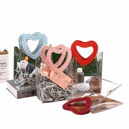 transparent PVC Tote Bag Heart Shape Handle Handbags Women Shop Bags Wedding Candy Gift Bag t7hd#