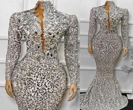 2023 Afrika Pullu Gece Elbise Uzun Kollu Denizkızı Kadınlar Resmi Parti Elbise Boncuklu Boncuklu Yüksek Boyun Balo Kıyısı GB1205867954