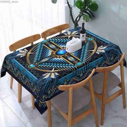 Table Cloth Bohemia Mandala Rectangle Tablecloth Kitchen Dining Table Decor Reusable Waterproof Table Covers Holiday Party Decorations Y240401
