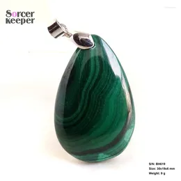 Pendant Necklaces Real Natural Green Malachite Gems Water Drop Unoptimized Chrysocolla Stone For Women Men Jewellery Necklace BH619