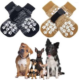 Dog Apparel 4Pcs Anti-Slip Socks With Adjustable Straps Waterproof Protector Grip For Indoor Hardwood Floors