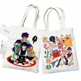 omori Game Ladies Handbags Cloth Canvas Anime Neutral Cat Tote Bag Shop Travel Women Eco Reusable Shoulder Shopper Bags r1cl#