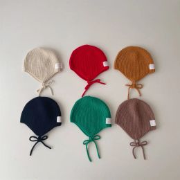 2023 Spring Autumn Baby Knit Hat Girls Boys Bonnet Caps Solid Colour Kids Beanie Caps Elastic Children Knitted Hats 1-6Years