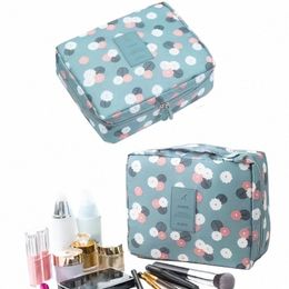 floral Print Cosmetic Zipper Bag, Travel Storage Toiletry W Bag, Lightweight Makeup Bag 06MF#