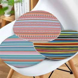 Cushion/Decorative Pillow vision S-Stripe Grid-ArtP-Printed Cushion Mat Round Seat Cushion Office Dining Stool Pad Sponge Sofa Mat Non-Slip Chair Cushions Y240401