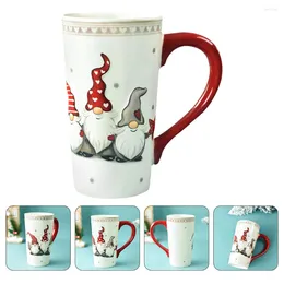 Mugs Ceramic Coffee Mug Tea Cup Christmas Themed Relief Creative High For Home Kitchen Xmas Gifts