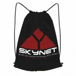 skynet Terminator Inspired Cyberdine Systems T2 Drawstring Backpack Hot Creative Storage Bag Multi-functi Sports Bag Z5rK#