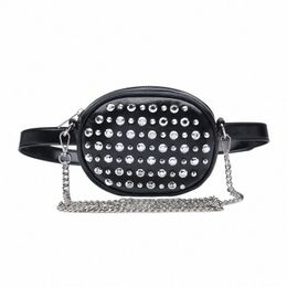 fi Diamd Waist Bag Leather Belt Bag Fanny Pack For Women Waist Pack Pouch Bum Bag Black Fi Fanny Pack With Chain V5m0#