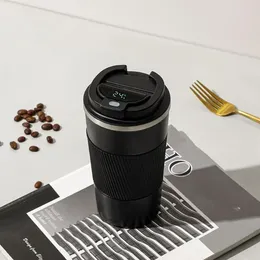 Water Bottles Thermal Cup Lightweight Travel Stainless Steel Insulated Coffee Mug With Temperature Display Leakproof For