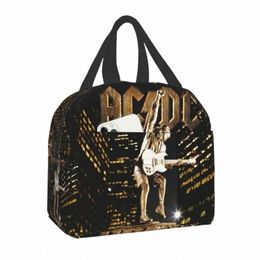 vintage Rock AC DC Insulated Lunch Bag for Women Kids School Heavy Metal Band Cooler Thermal Lunch Box Outdoor Picnic Food Bags B9PZ#
