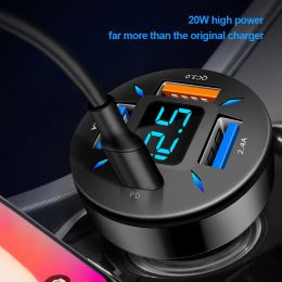 4 Ports USB Car Charge 66W Quick 15A Mini Fast Charging For iPhone 13 12 Xiaomi Huawei Mobile Phone Charger Adapter in Car