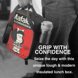 Mafalda A Contestataria Insulated Lunch Bag for Women Quino Comic Manga Cooler Thermal Bento Box Kids School Children