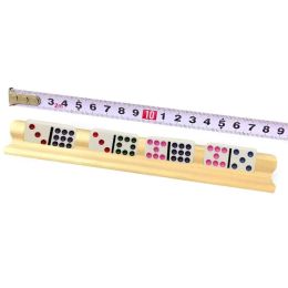 4PCS/Set Domino Racks Premium Domino Wooden Trays Holders for Mexican Train and Domino Interactive Board Game