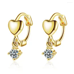 Stud Earrings Exquisite Zircon Heart Dangle Drop Women's Silver Plated Statement Jewellery Bijoux Unusual