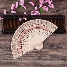 Decorative Figurines 10Pcs/Set 8-inch Fragrant Home Decoration Crafts Bamboo Wooden Fan Summer Accessory Art Folding Carved Hand