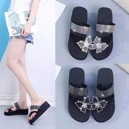 Slippers 2024 Ethnic Style High Heel Beach For Women's Summer Fashion Outwear Matsuke Cool With Thick Sole Herringb