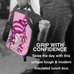 Funny Cheshires Cat Insulated Lunch Bag for Women Thermal Cooler Lunch Tote Kids School Children