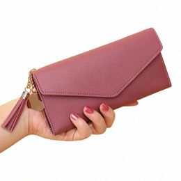 women PU Leather Lg Wallets Ladies Solid color Clutch Bags Female Coin Purse Card Holders Girls Credit Card Holder Mey Bag m0Jc#