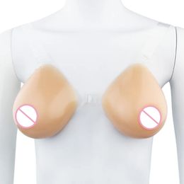 STD Style Fake Silicone Breast Forms Drag Queen for Shemale Cross Dressing Open Boobs Artificial Tear Drop Shape 240323