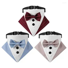 Dog Apparel Bandana Collar Adjustable Formal Tuxedo Wedding With Bow Tie For Small Medium Large Pet