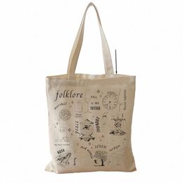 1 pc folklore Tote Bag, Taylor Tote Bag, Book Bag, TS Merch, Shop Shoulder Canvas Christmas Birthday Gift p8NP#