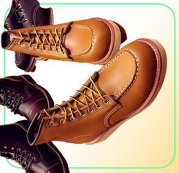 Botas masculinas primavera botas de tornozelo vermelho homem asa quente ao ar livre trabalho cowboy motocicleta salto 20216499180