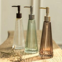 Liquid Soap Dispenser Push-Type Cone Light Luxury 300ml Glass Hand Sanitizer Lotion Bottle Travel Household Bathroom Supplies Storage