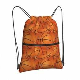 basketball Ball Pattern Nal Drawstring Backpacks Pouch School Bags For Men Carto Animati Universal Backpack Gym Basketball f25L#