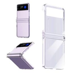 JASTER Clear with Hinge For Samsung Galaxy Z Flip 5 4 3 Hard PC Bumper Case for zflip 5 3 Hinge Transparent Coverage Protection