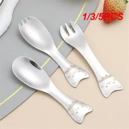 Spoons 1/3/5PCS Tea 304 Stainless Steel Cookware Childrens Spoon Children Baby Short Handle Home Kitchen Accessories