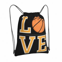 basketball Love Drawstring Bags Backpacks Handbags School Women's Universal Gym Portable Outdoor Shoe Storage High Capacity Cool O9hb#