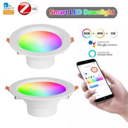 10W 6W Ewelink APP Zigbee Smart LED Downlights RGBCW Ultra-thin Down Lamp Cylinder Light Samrt Home Via Alexa Google Home