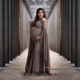 Maternity Pography Long Dress Bodycon Stretchy Pregnancy Dress For Po Shoot Pregnant Woman Maxi Dress 240321