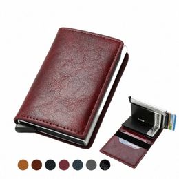 choice Rfid Card Holder Wallets Men Mey Bag Male Short Leather Women Wallet Small Slim Smart Thin Wallets Red Purse Carteras U2xK#