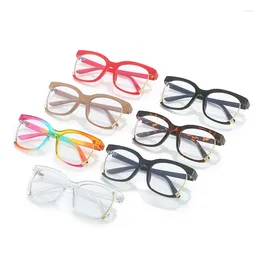 Sunglasses Large Frame Flat Lens Personality Iridescence Glasses Can Be Matched With Myopia Fashion