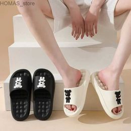 home shoes New Slippers for Men Women EVA Trend Cartoon Bear Sandals Thick Soles Non-slip Bathroom Slipper Casual Indoor Outdoor Couples Y240401