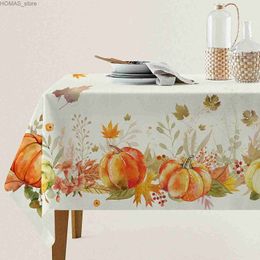 Table Cloth Autumn Maple Leaves Thanksgiving Rectangle Tablecloth Holiday Party Decorations Waterproof Table Cover for Dining Table Decor Y240401