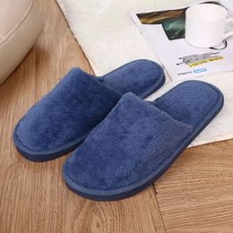 Slippers Men Warm Cotton Home Soft Floor Winter Plush Indoor Slipper Bottom Shoes 2024