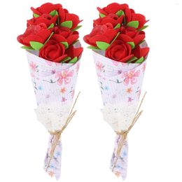 Decorative Flowers 2 Sets Of Flower DIY Material Handmade Bouquet Supply Kids